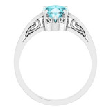 14K White Blue Zircon Ring - 70531124P photo 2