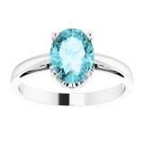 14K White Blue Zircon Ring - 70531124P photo 3