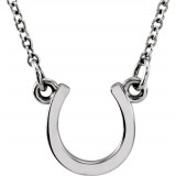 14K White Tiny Poshu00ae Horseshoe 16-18 Necklace - 857891002P photo