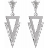 14K White Geometric Dangle Earrings - 8715060000P photo 2