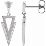 14K White Geometric Dangle Earrings - 8715060000P photo