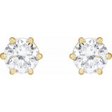 14K Yellow 5 mm SI2-SI3 1 CTW Diamond 6-Prong Wire Basket Earrings - 292366117P photo 2