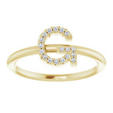 14K Yellow .08 CTW Diamond Initial G Ring - 1238346031P photo 3