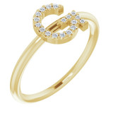 14K Yellow .08 CTW Diamond Initial G Ring - 1238346031P photo