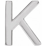 14K White Single Initial K Earring - 86800161P photo