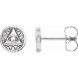 14K White Eye of Providence Earrings - 87026600P photo