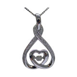 Gems One Silver (SLV 995) Diamond Rhythm Of Love Neckwear Pendant  - 1/6 ctw - ROL1185-SSWD photo