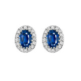 Gems One 14Kt White Gold Diamond (1/5Ctw) & Sapphire (7/8 Ctw) Earring - HDER021-4WCS photo