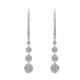 Gabriel & Co. 14k White Gold Lusso Diamond Drop Earrings - EG12961W45JJ photo