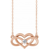 14K Rose 1/10 CTW Diamond Infinity-Inspired Heart 16-18 Necklace - 86677602P photo