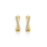 Gabriel & Co. 14k Yellow Gold Contemporary Diamond Huggie Earrings - EG13328Y45JJ photo 3