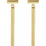 14K Yellow Articulated Bar Earrings - 87209107P photo 2