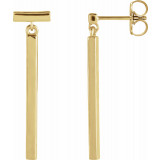 14K Yellow Articulated Bar Earrings - 87209107P photo