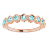 14K Rose Blue Zircon Stackable Ring - 71876687P photo 3