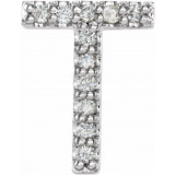 14K White .04 CTW Diamond Single Initial T Earring - 867976100P photo