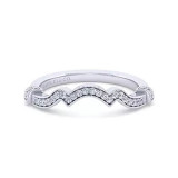 Gabriel & Co. 14K White Gold Victorian Curved Wedding Band - WB14306W44JJ photo