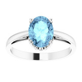 14K White Aquamarine Ring - 70531104P photo 3