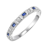 Gems One 14Kt White Gold Diamond (1/12Ctw) & Sapphire (1/8 Ctw) Ring - FR1068-4WD photo