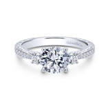Gabriel & Co. 14k White Gold Contemporary 3 Stone Engagement Ring - ER7288W44JJ photo
