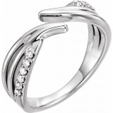 14K White 1/8 CTW Diamond Bypass Ring - 123168600P photo