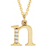 14K Yellow .02 CTW Diamond Lowercase Initial n 16 Necklace - 8580360040P photo