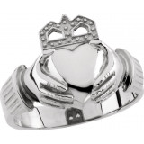 14K White 15x11 mm Claddagh Ring - 942332289P photo