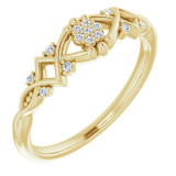 14K Yellow .06 CTW Diamond Vintage-Inspired Ring - 124068601P photo