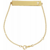 14K Yellow Pierced Cross Bar 6 1/2-7 1/2 Bracelet - BRC7671001P photo