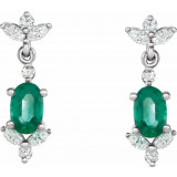 14K White Emerald &  1/3 CTW Diamond Earrings - 869896010P photo 2