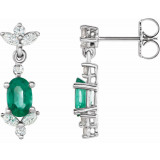 14K White Emerald &  1/3 CTW Diamond Earrings - 869896010P photo