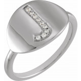 14K White Initial J .05 CTW Diamond Ring - 653628628P photo