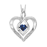 Gems One Silver Diamond (1/50 Ctw) & Created Sapphire (1/4 Ctw) Pendant - ROL1165S photo
