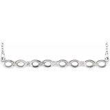 Platinum .08 CTW Diamond Infinity-Inspired Bar 16-18 Necklace - 86772603P photo