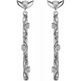 14K White 1/8 CTW Diamond Vintage-Inspired Dangle Earrings - 87044600P photo 2