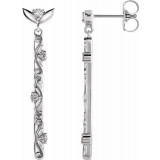 14K White 1/8 CTW Diamond Vintage-Inspired Dangle Earrings - 87044600P photo