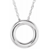 14K White 13 mm Circle 18 Necklace - 863221022P photo