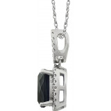 14K White Onyx & .03 CTW Diamond 18 Necklace - 651606106P photo 2