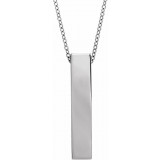 14K White Sculptural Bar 16-18 Necklace - 86980201P photo