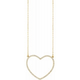 14K Yellow 3/8 CTW Diamond Large Heart 16 Necklace - 664151000010P photo