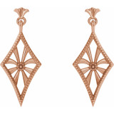 14K Rose Vintage-Inspired Dangle Earrings - 86881602P photo 2
