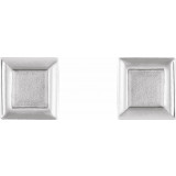 Platinum Square Petite Earrings - 86659603P photo 2