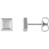 Platinum Square Petite Earrings - 86659603P photo