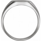 14K White 11x9.5 mm Oval Signet Ring - 5758123698P photo 2