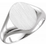 14K White 11x9.5 mm Oval Signet Ring - 5758123698P photo