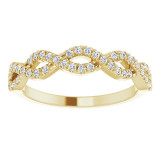 14K Yellow 1/6 CTW French-Set Twist-Style Diamond Anniversary Band - 124097601P photo 3