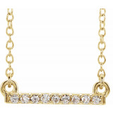 14K Yellow .07 CTW Petite Diamond Bar 16-18 Necklace - 65201760000P photo