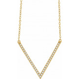 14K Yellow 1/6 CTW Diamond V 16-18 Necklace - 65214760000P photo