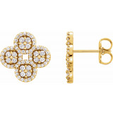 14K Yellow 1/2 CTW Diamond Clover Earrings - 86362601P photo