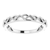 14K White Stackable Crown Ring - 51891101P photo 3