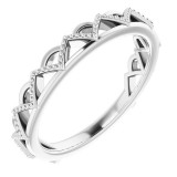 14K White Stackable Crown Ring - 51891101P photo